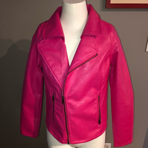 The Children's Place Other - NWT hot pink faux leather jacket